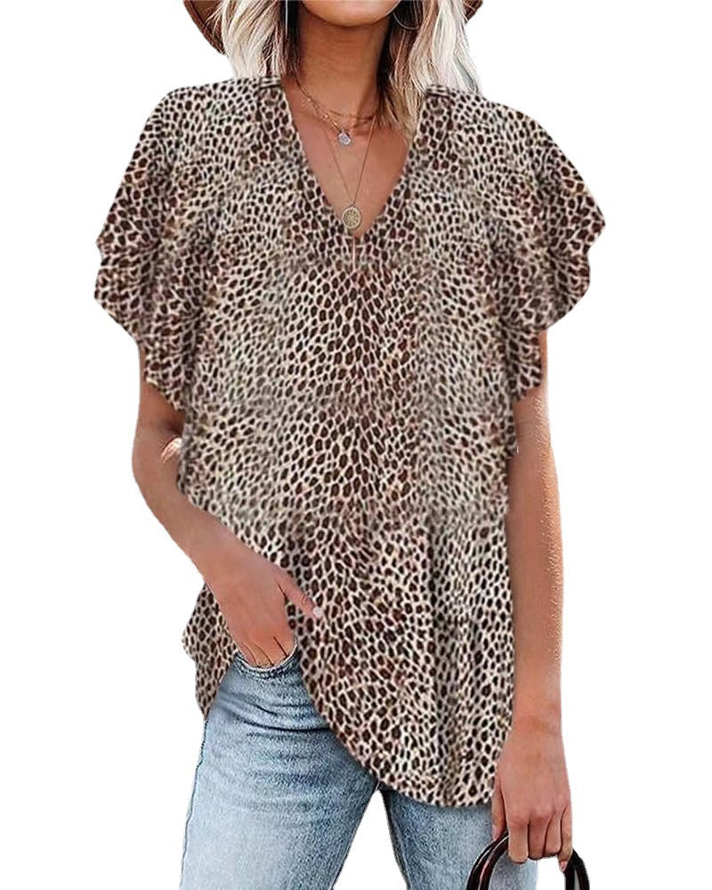 Damen nan relaxed-fit Blusentunika mit V-Ausschnitt, Lagenärmeln und schmeichelnder Saumlinie Echo Archiv