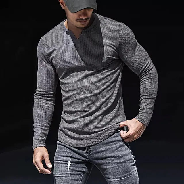 Herren Langarmshirt mit V-Ausschnitt Echoarchiv