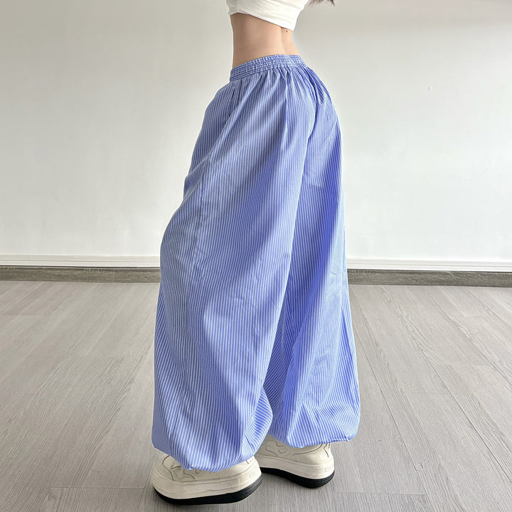 Damen Weite Lounge-Hose mit Smokbund, Tunnelzug, Knopfleiste und elastischen Fußbündchen Echo Archiv