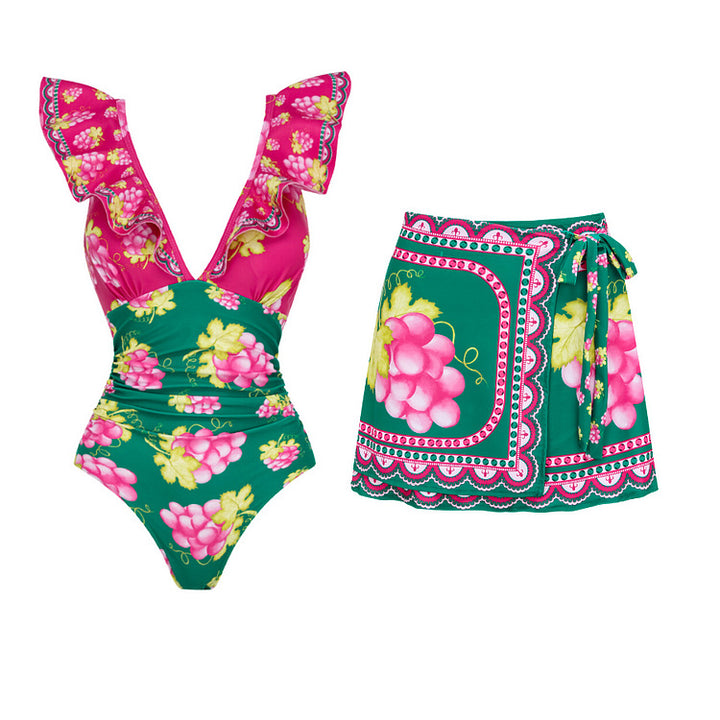 Damen Stylish Elegantes Badeanzug- und Rockset Echo Archiv
