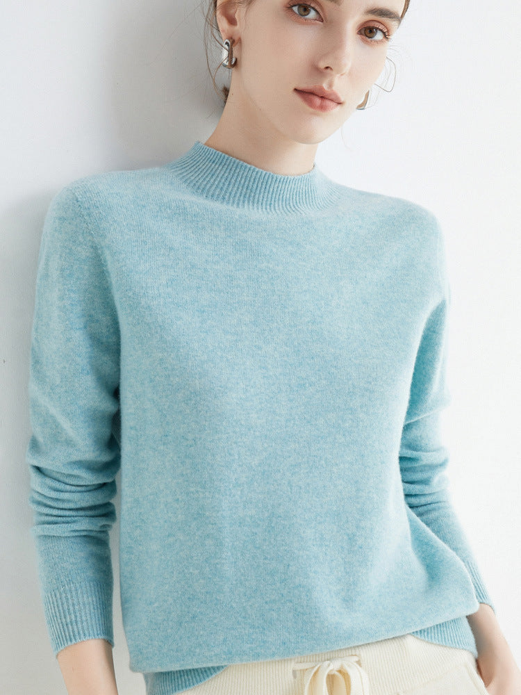 Damen Kurz-Mockneck-Pullover aus Kaschmir‑Look mit leichter Flauschoptik Echoarchiv