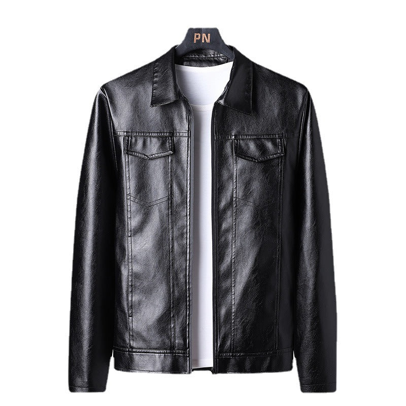 Herren Slim‑Fit Kunstleder‑Blouson im Retro‑Aviator‑Look mit Hemdkragen Echoarchiv