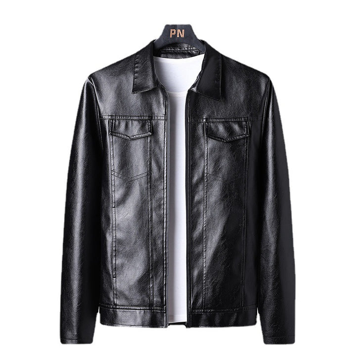 Herren Slim‑Fit Kunstleder‑Blouson im Retro‑Aviator‑Look mit Hemdkragen Echoarchiv
