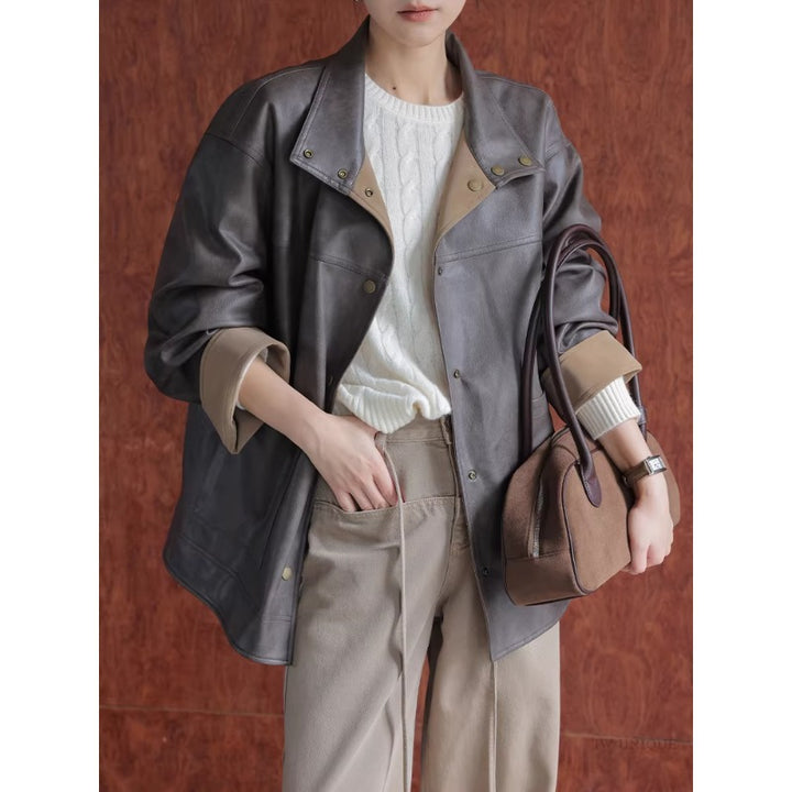 Damen Lederjacke mit modernem Schnitt Echoarchiv