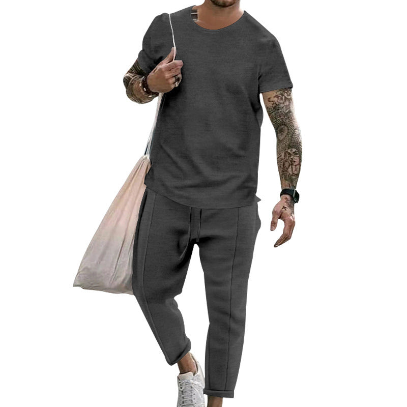 Herren Freizeit T-Shirt und Sweatpants Set mit modernem Schnitt Echoarchiv