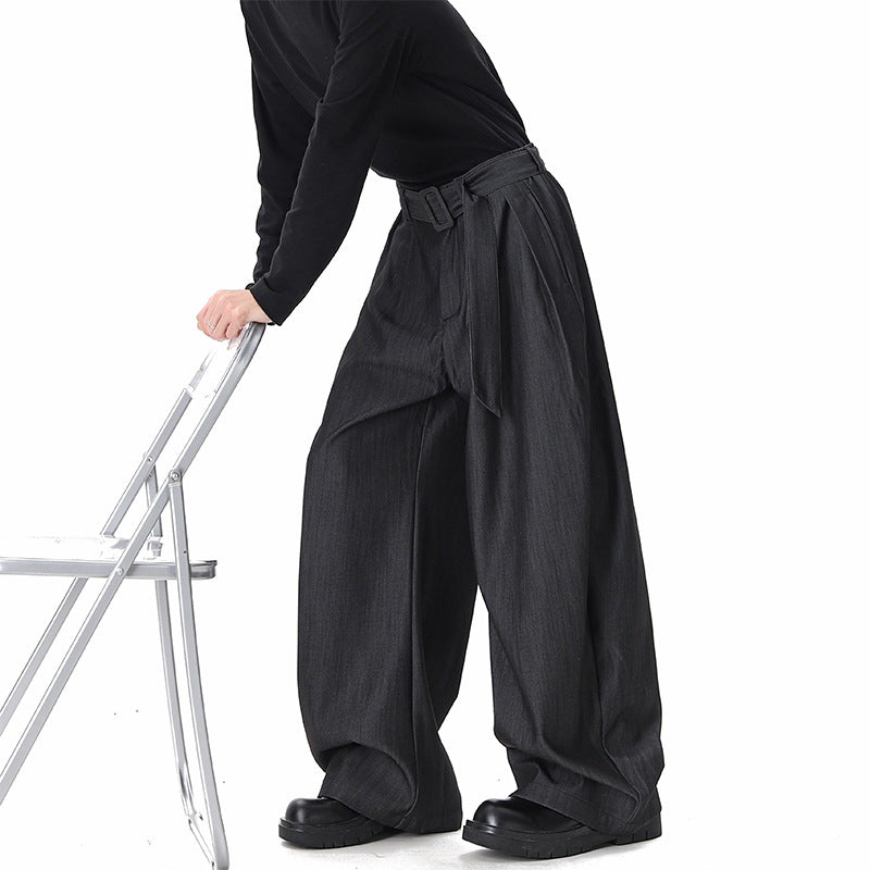 Damen Weite Paperbag-Hose mit hohem Bund, Falten und Taillengürtel Echo Archiv