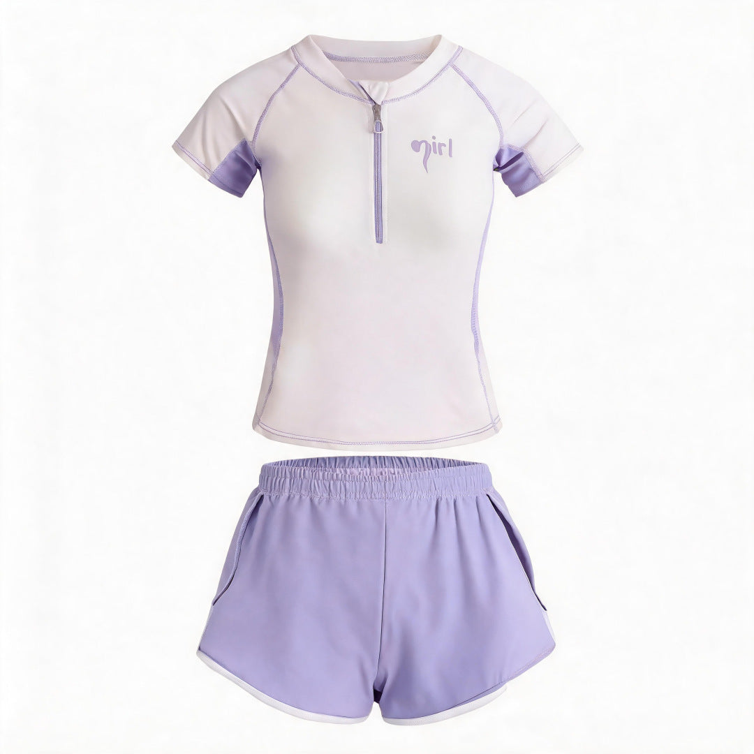 Damen UV-Schutz Bade-Set mit kurzem Arm und kurzer Hose Echo Archiv