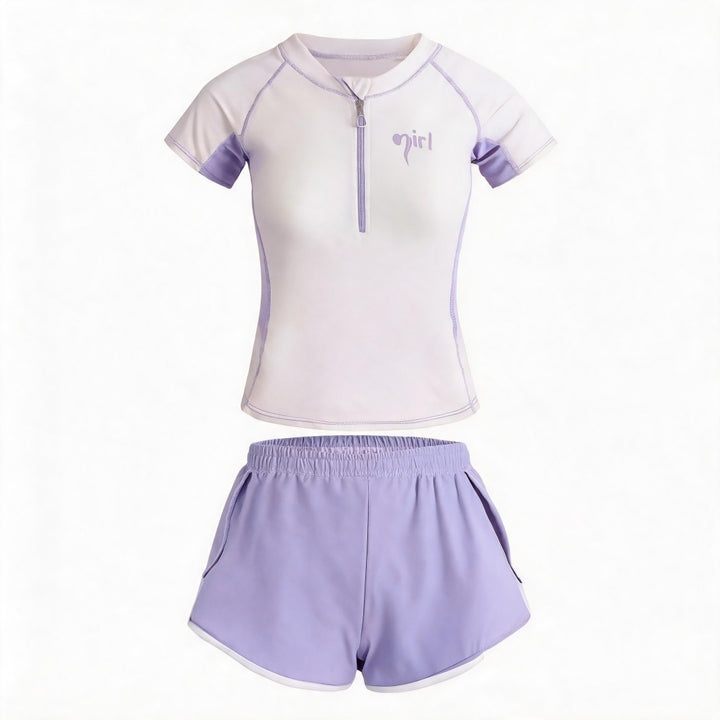 Damen UV-Schutz Bade-Set mit kurzem Arm und kurzer Hose Echo Archiv