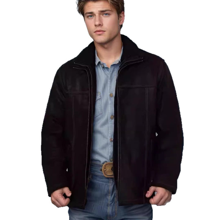 Herren vielseitige und robuste Wildlederjacke mit funktionalen Taschen Echoarchiv