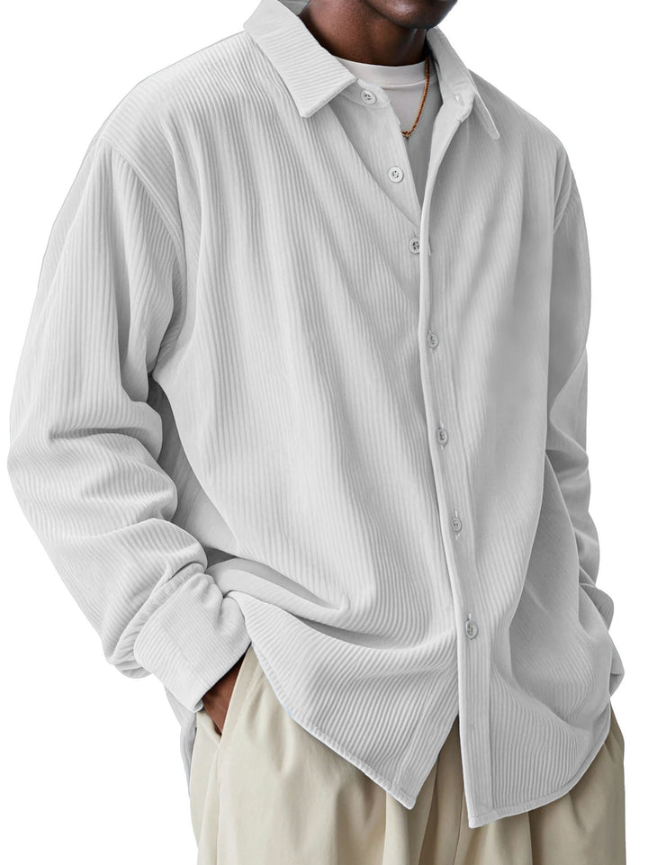 Herren nan oversized Kordhemd mit feiner Rippenstruktur und Relaxed-Fit Echo Archiv