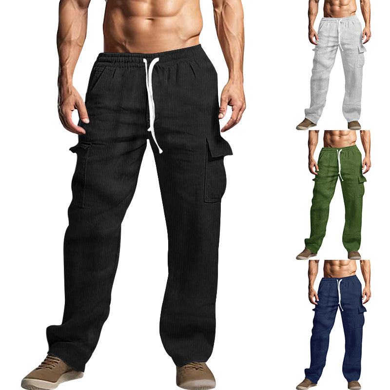 Herren Cargo-Hose im lässigen Streifenlook mit elastischem Bund und praktischen Seitentaschen Echoarchiv