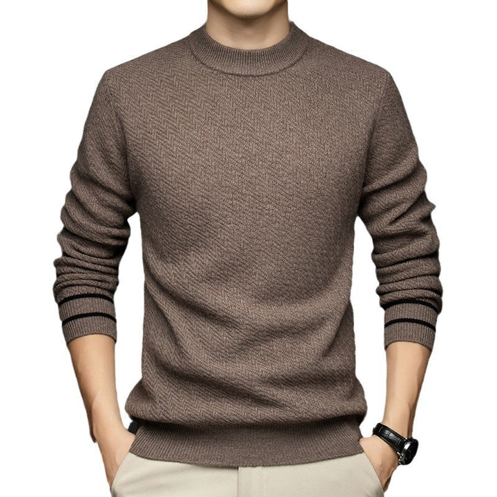 Herren eleganter Rundhals-Pullover aus premium Wollmix Echoarchiv