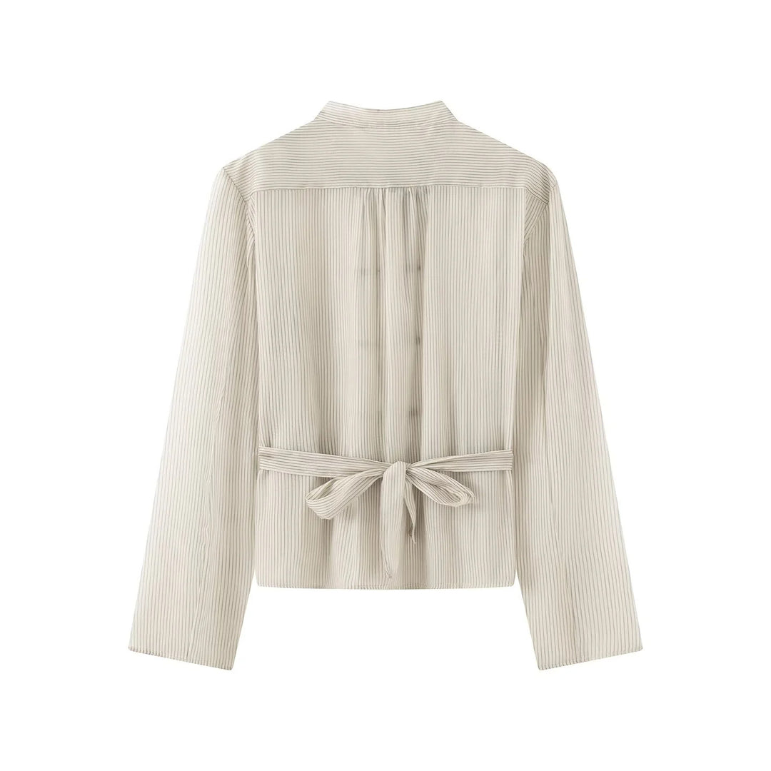 Damen taillierte chinesisch inspirierte Jacke mit Stehkragen und Zierknotenverschlüssen – Célinea