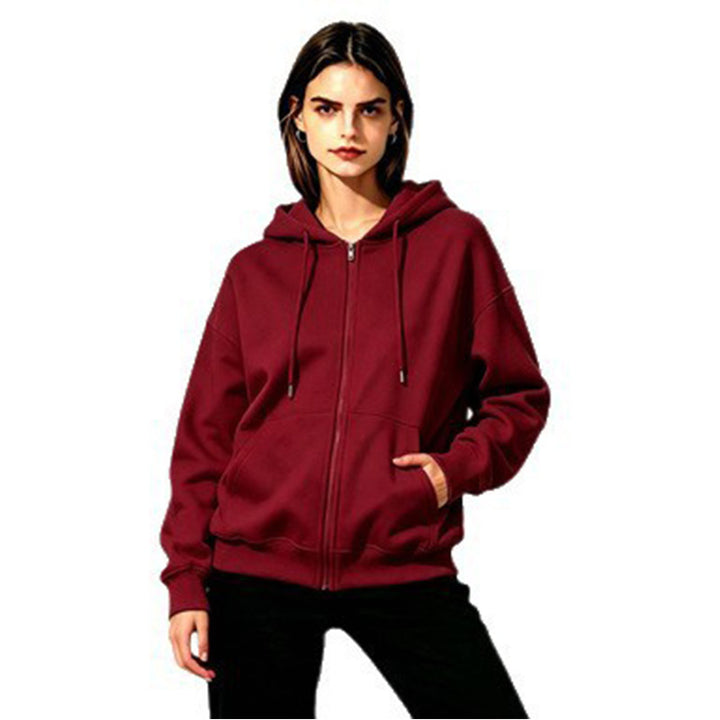 Damen Weicher Kapuzenpullover mit durchgehendem Reißverschluss Echoarchiv