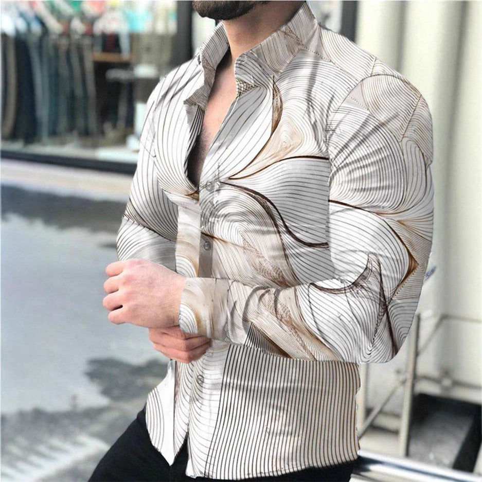 Herren Hemd mit modernem geometrischem Muster Echoarchiv