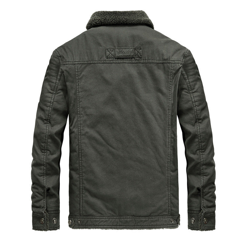 Herren robuster Canvas-Fieldblouson mit wärmender Sherpa-Innenlage und Hemdkragen Echoarchiv