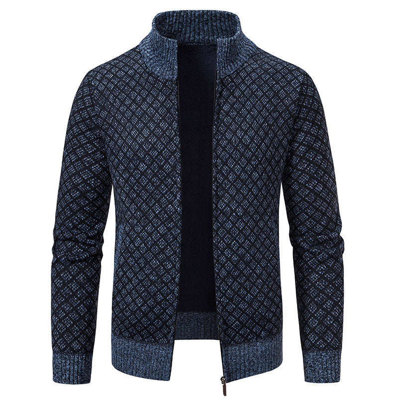 Herren Strickjacke mit modernem Muster und weichem Innenfutter Echoarchiv