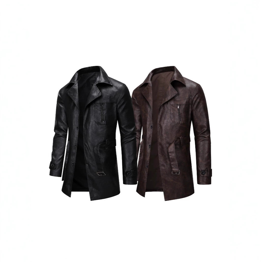 Herren Elegante Kunstlederjacke mit praktischen Taschen Echo Archiv