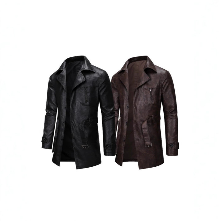 Herren Elegante Kunstlederjacke mit praktischen Taschen Echo Archiv