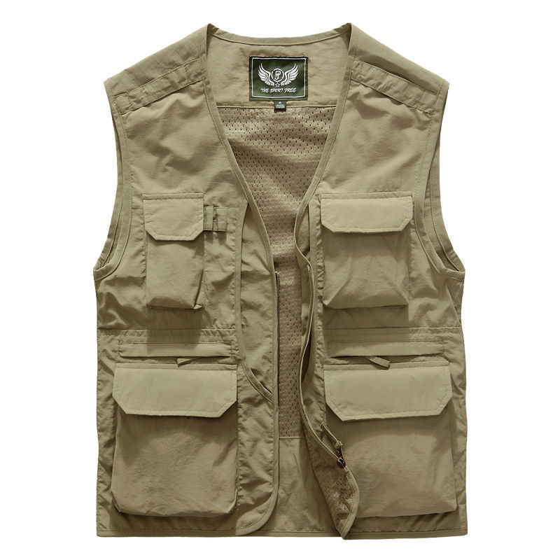 Herren Utility Outdoor-Weste mit Mehrfachtaschen und Frontreißverschluss – Marzano