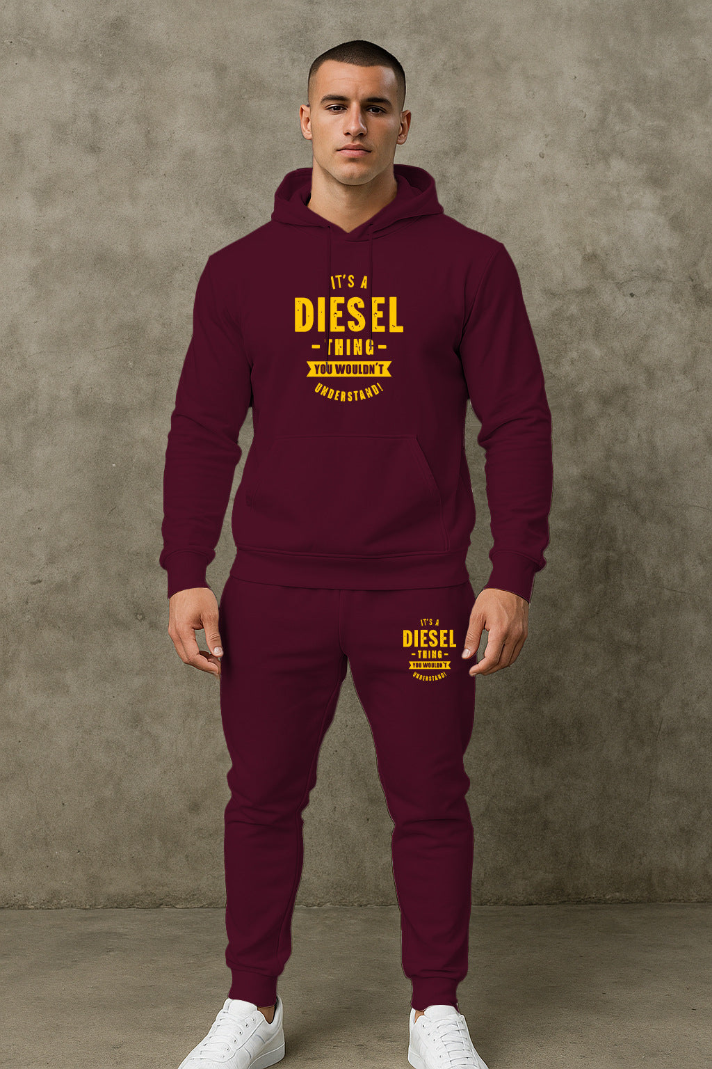 Herren Motivierter Sweatanzug mit funktionalem Kapuzenpullover und praktischen Taschen Echoarchiv
