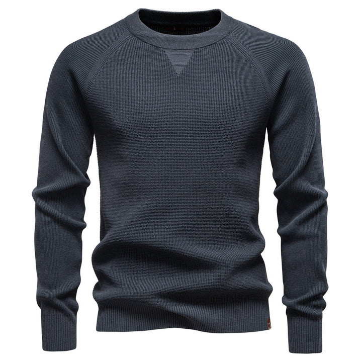 Herren Strickpullover mit innovativem Strukturmuster und Rundhalsausschnitt Echoarchiv