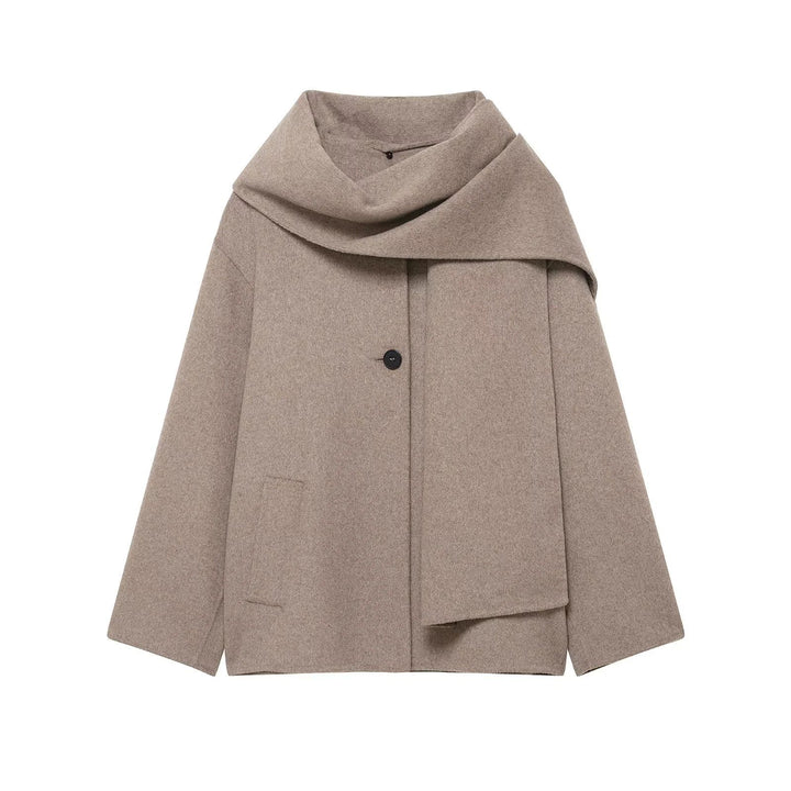 Damen Oversize Wollmantel mit voluminösem Schalkragen und verdeckter Knopfleiste – Montévia