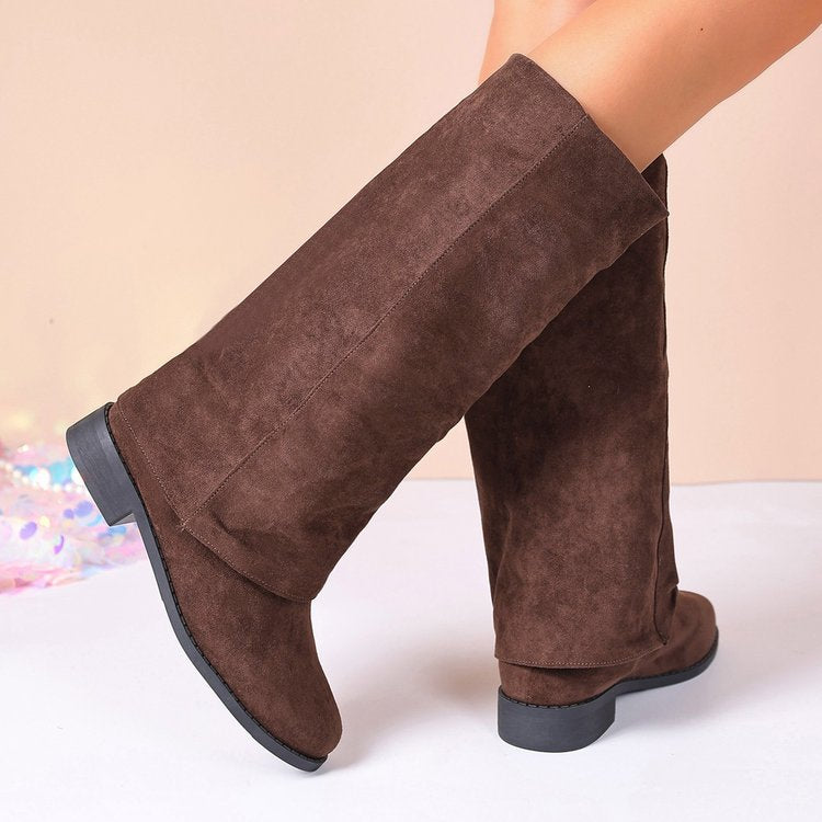 Damen Weiche Winterstiefel aus Veloursleder Echoarchiv