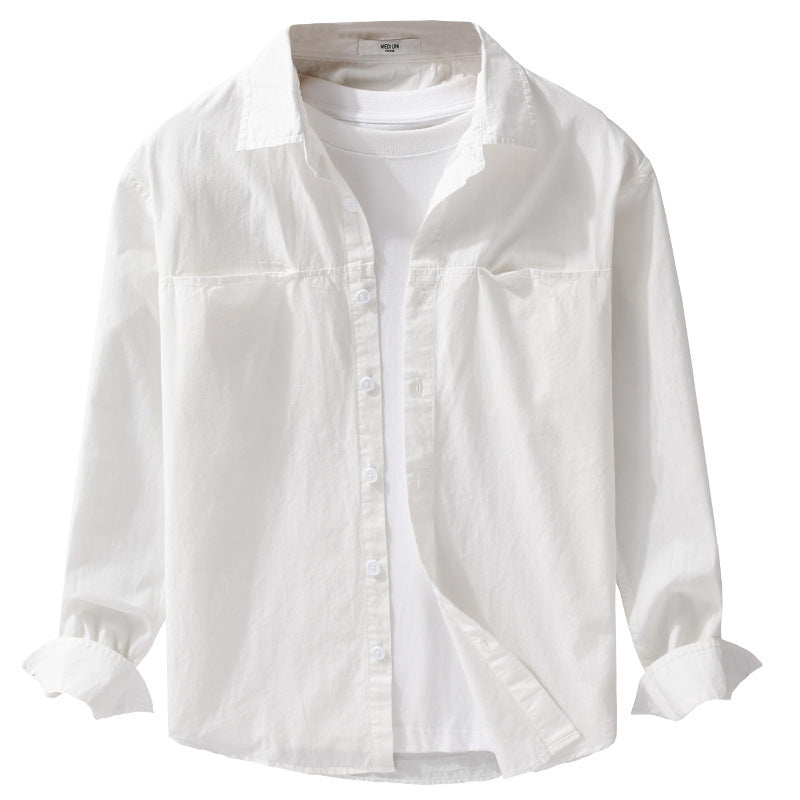 Herren Casual-Layering Hemdjacke mit versteckten Brustpaspeln und weichem Griff Echoarchiv