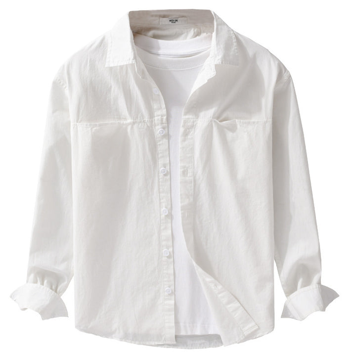Herren Casual-Layering Hemdjacke mit versteckten Brustpaspeln und weichem Griff Echoarchiv
