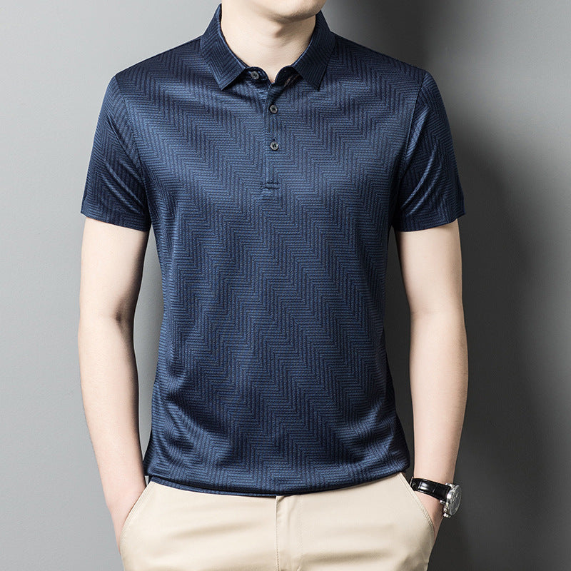 Herren Polohemd mit eleganter Struktur Echoarchiv