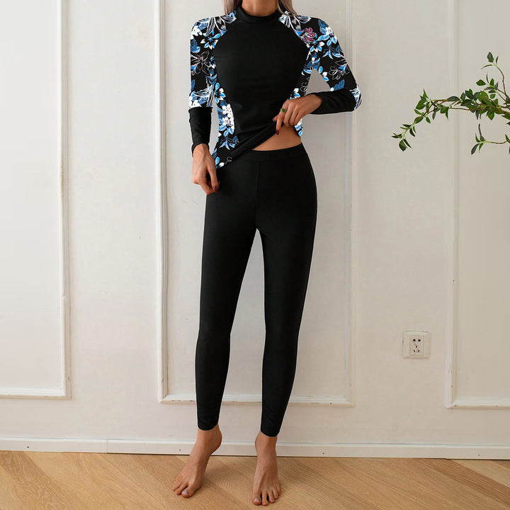 Damen Langarm Rashguard mit floralem Design Echo Archiv