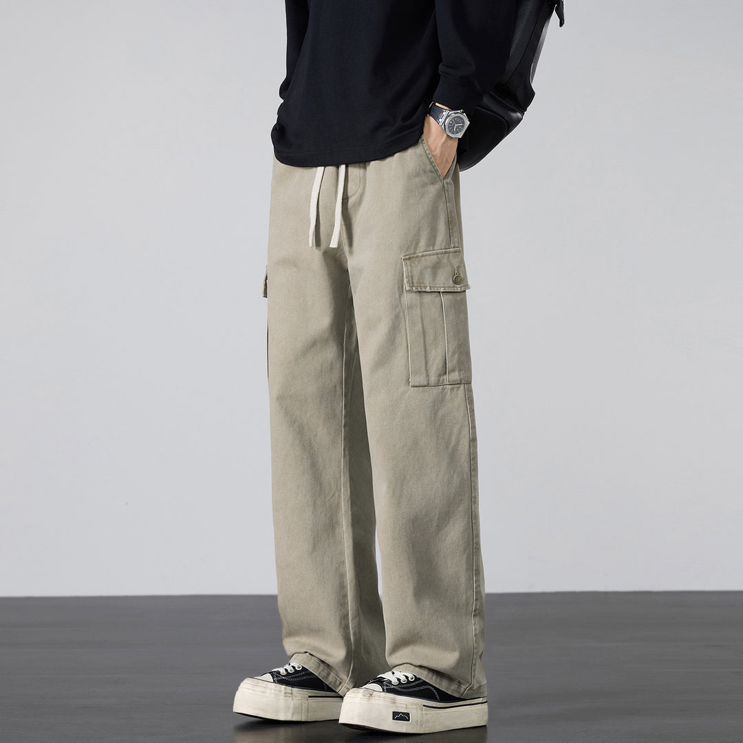 Herren Weite Cargo-Hose mit Tunnelzugbund und Multifachtaschen Echo Archiv