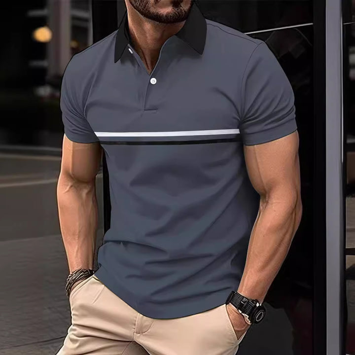 Herren Polohemd mit modischem Farbblockdesign und hochwertiger Stofftechnologie Echoarchiv