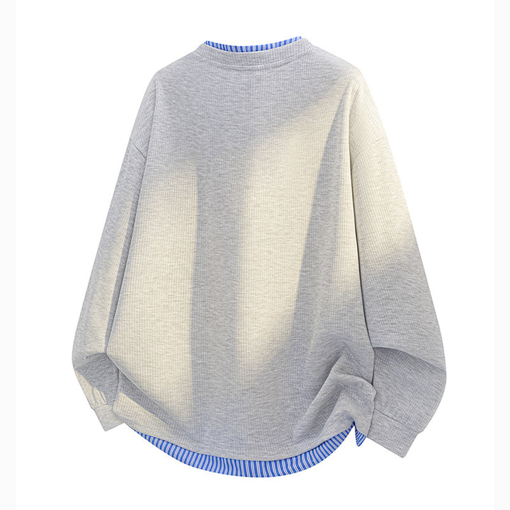 Unisex Oversize Henley-Langarmshirt mit Rippenstruktur und Einsatzlayer Echoarchiv