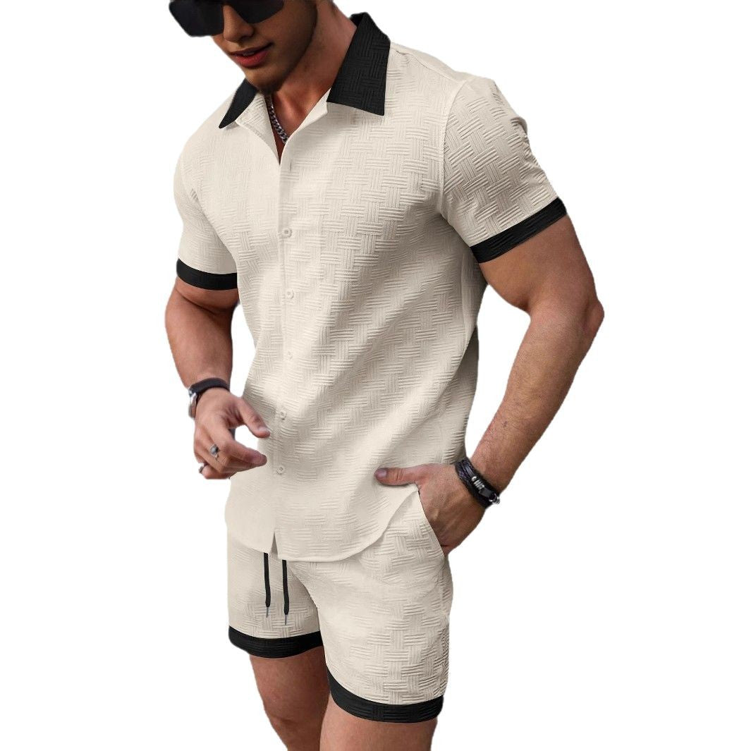 Herren modische Kurzarm-Hemd und Shorts Set Echoarchiv