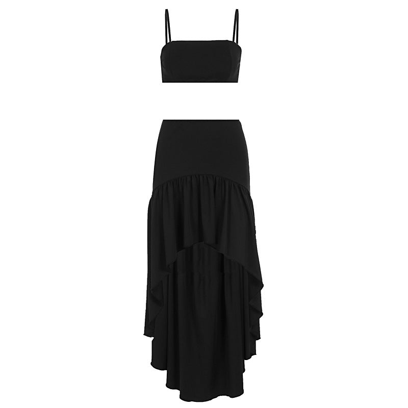 Damen Set aus Crop-Top und asymmetrischem Maxirock Echo Archiv