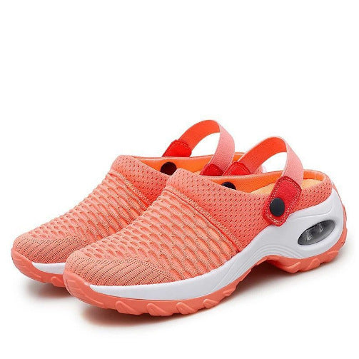 Damen Atmungsaktive Strick-Clogs mit verstellbarem Fersenriemen und stoßdämpfender Komfortsohle – Lioré