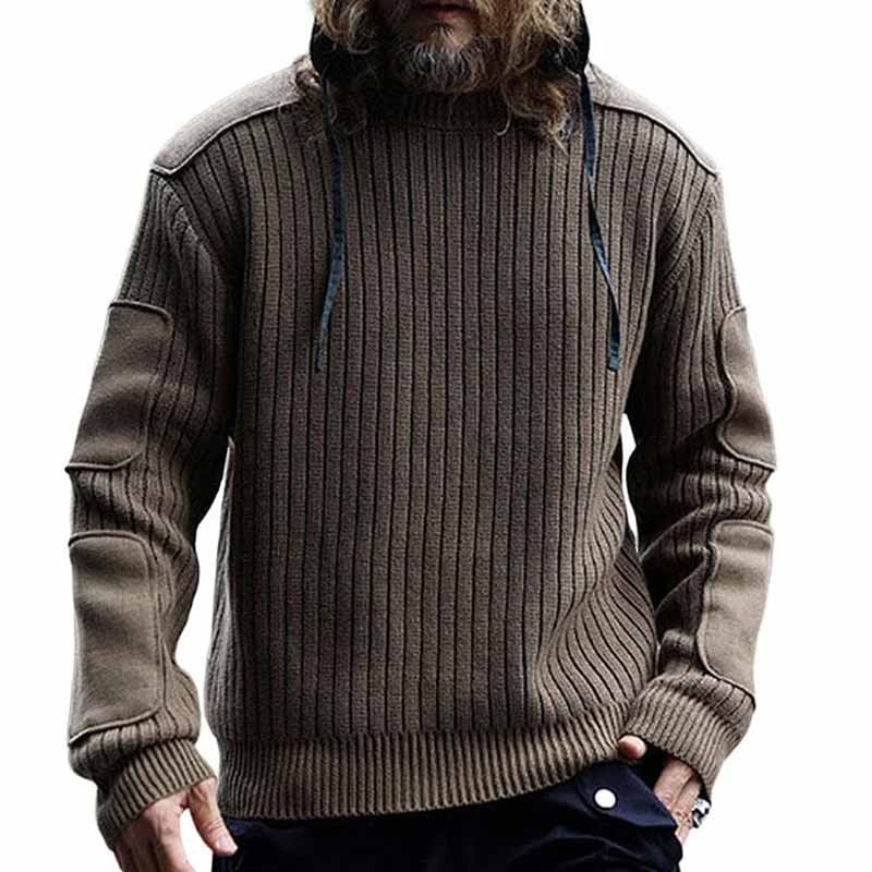 Herren Strickpullover mit Struktur und Kapuze Echoarchiv