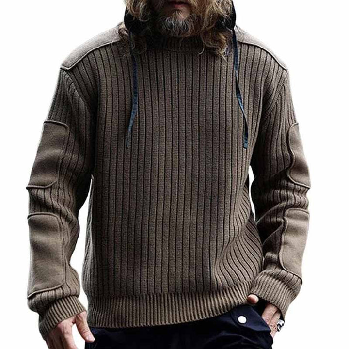 Herren Strickpullover mit Struktur und Kapuze Echoarchiv