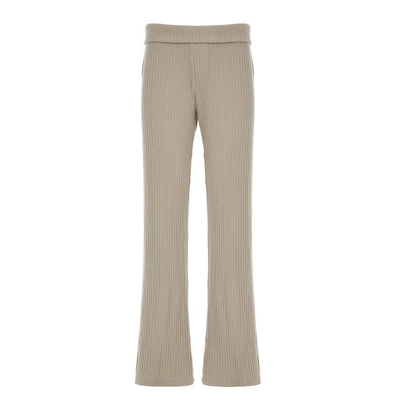 Damen Weite Ripp-Optik Flared-Hose Echo Archiv