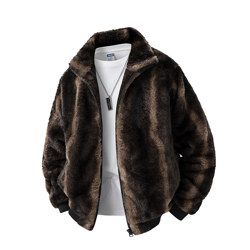 Herren Fleecejacke mit hohem Kragen und elastischem Bund Echo Archiv
