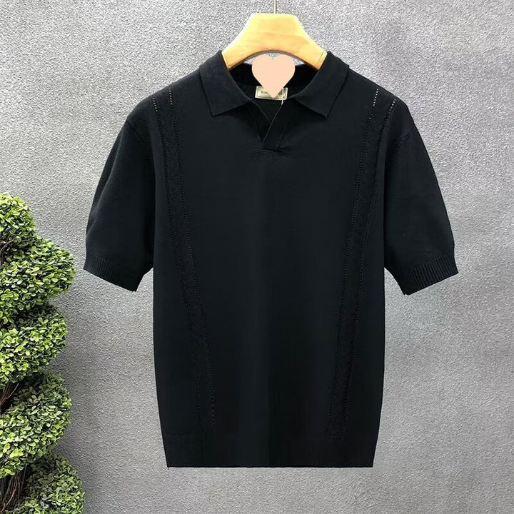 Herrenmode Kurzarm-Polo mit strukturiertem Stricklook Echo Archive