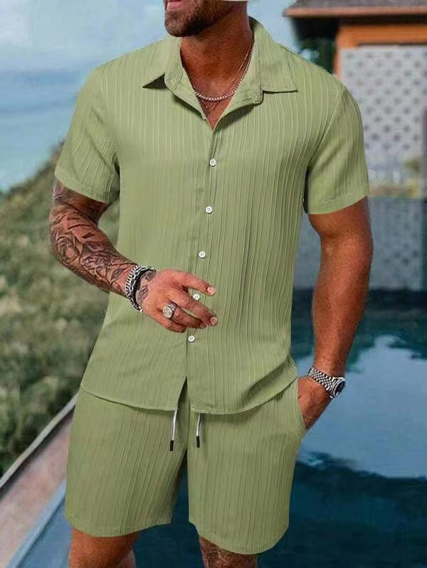 Herren atmungsaktives Sport-Set mit Kurzarm-Hemd und Shorts – Marzano