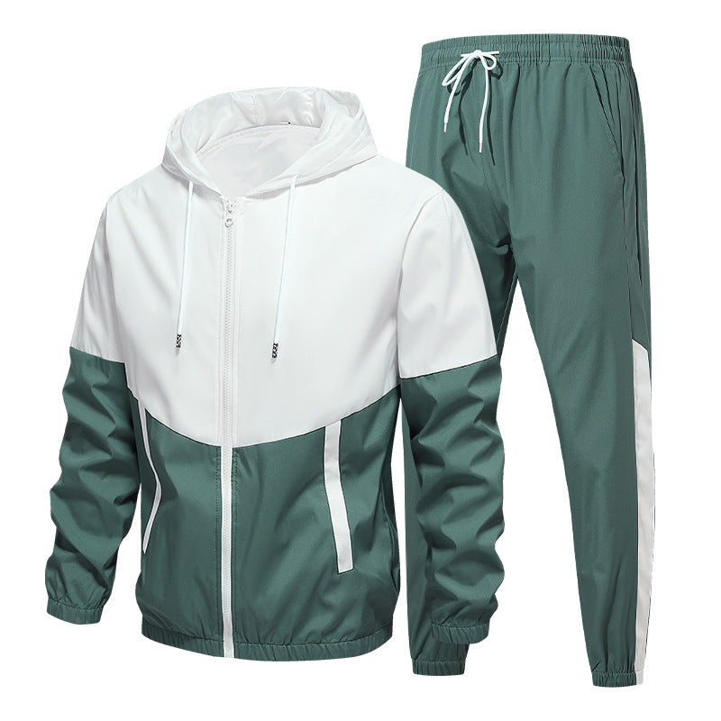 Herren Zweiteiliges Trainingsset mit Kapuzen-Windbreaker und tapered Jogginghose Echo Archiv