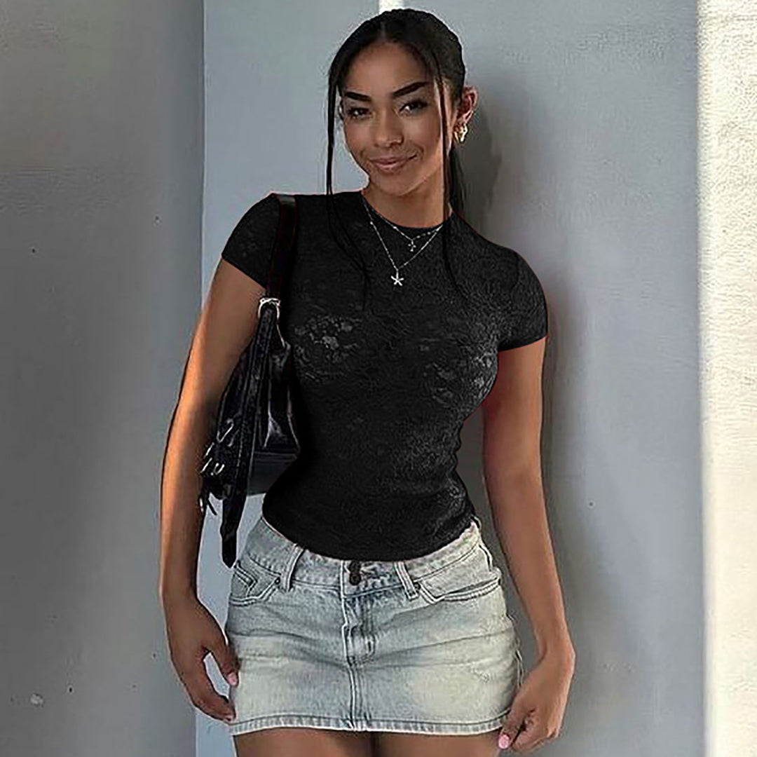 Damen Spitzen-Crop-Top Echo Archiv