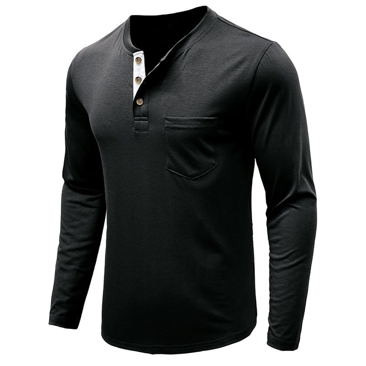 Herren Langarmshirt mit Knopfleiste Echoarchiv