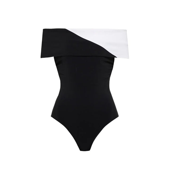 Damen Badeanzug mit modischem Off-Shoulder Design und eleganter Rüschen-Maxiröhre Echo Archiv