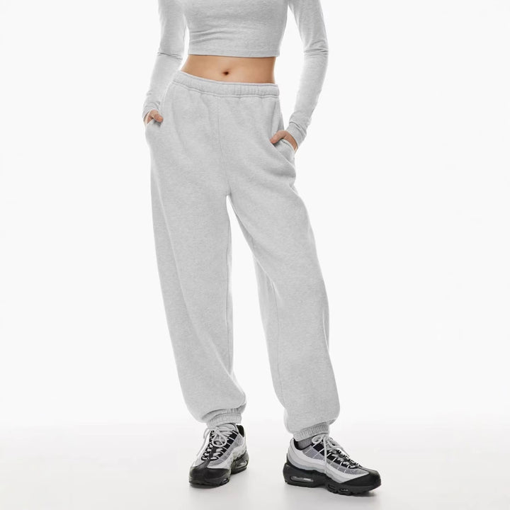 Damen nan gebürstete Relax-Jogginghose mit extra weitem Bein und elastischem Rippabschluss Echo Archiv