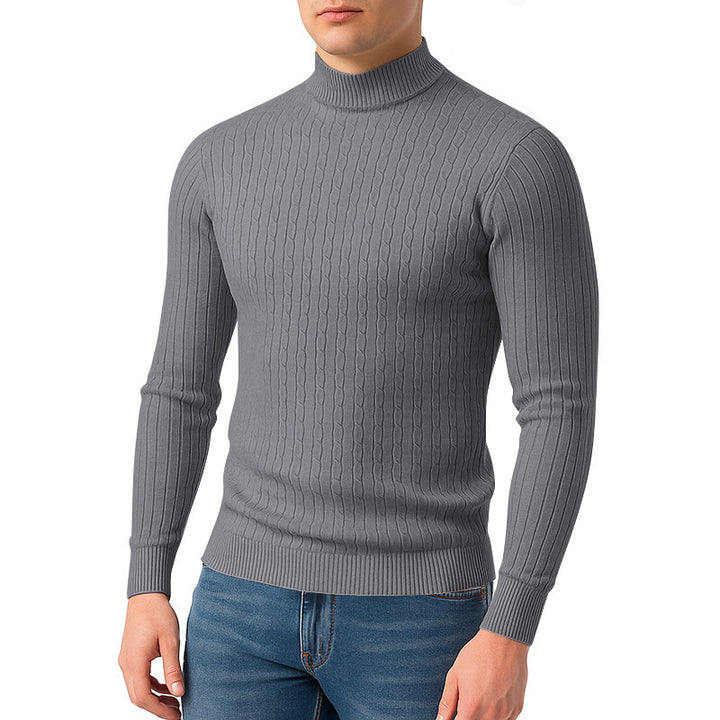 Herren modischer Rollkragenpullover mit strukturierter Oberfläche Echoarchiv